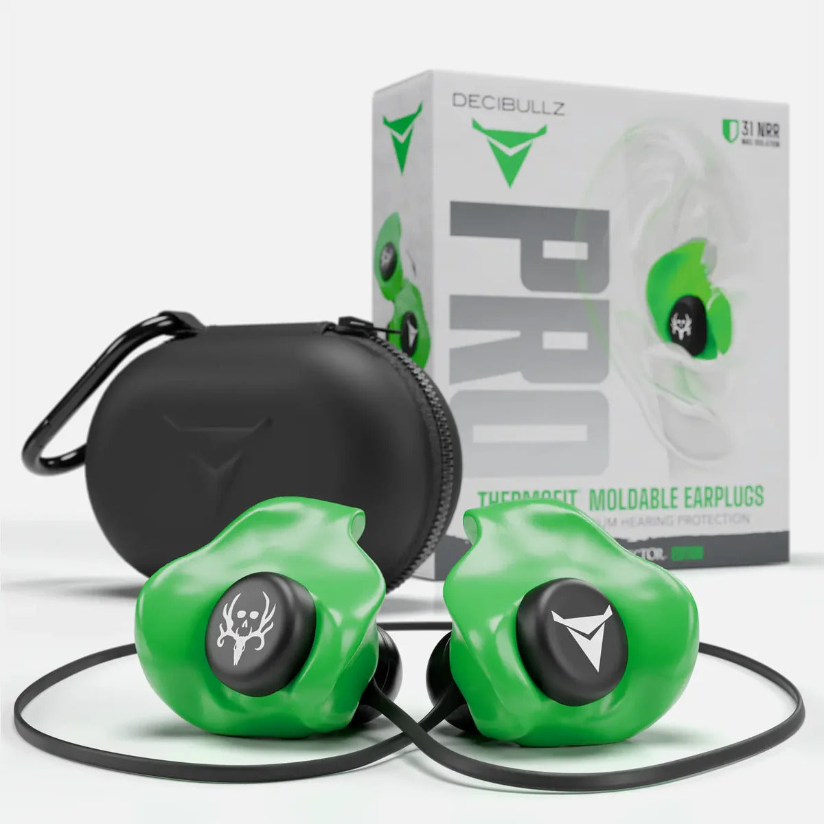 Decibullz PRO Custom Molded Earplugs 31dB NRR Pro-Pack with Case and Lanyard