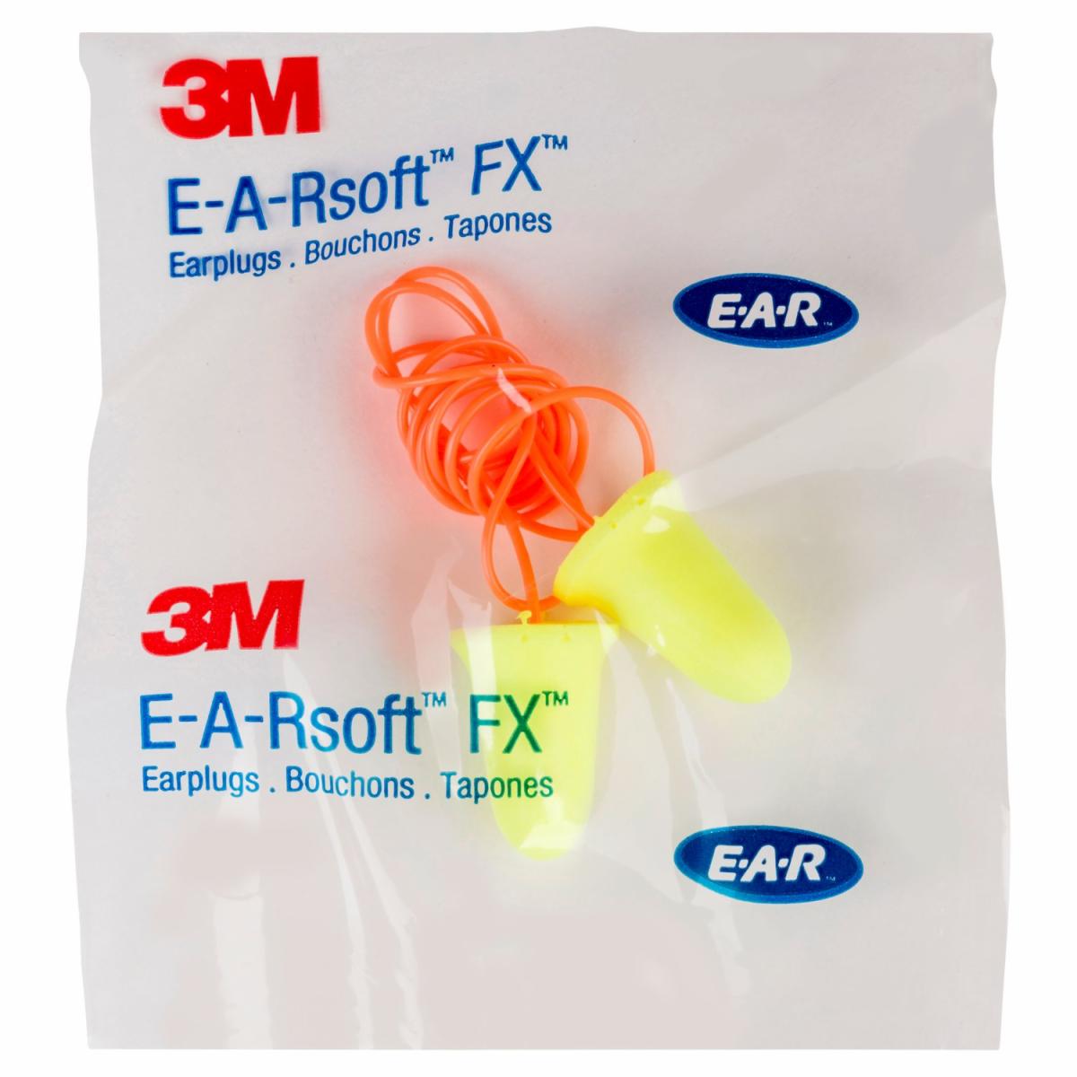 Box - 3M™ E-A-Rsoft™ FX™ Corded Ear Plugs (200 Pairs | SLC80 26dB, Class 5)
