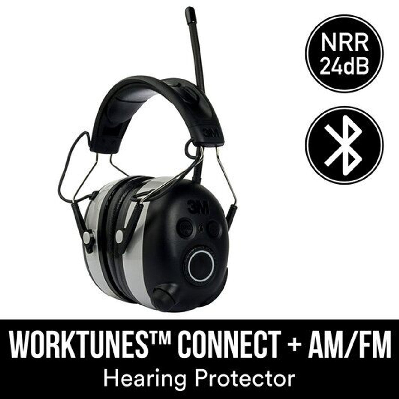 3M Pro Series WorkTunes™ Wireless Bluetooth Earmuff with AM/FM, Call Connect + Streaming (SLC80 27.9dB, Class 5)