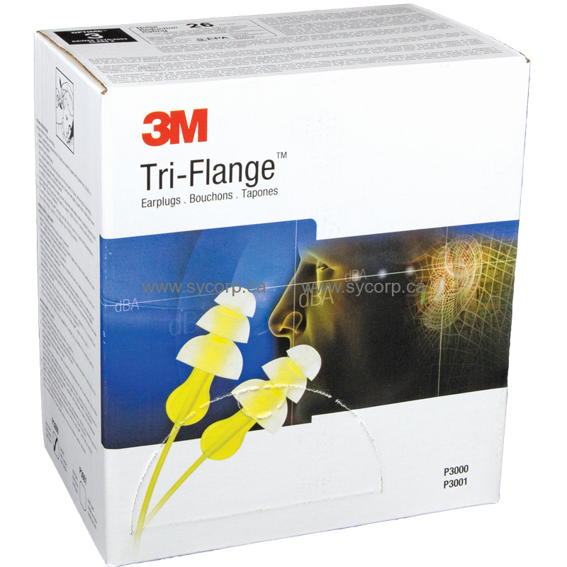 Case - 3M™ Tri-Flange™ Corded Earplugs (400 Pairs | SLC80 19dB, Class 3)