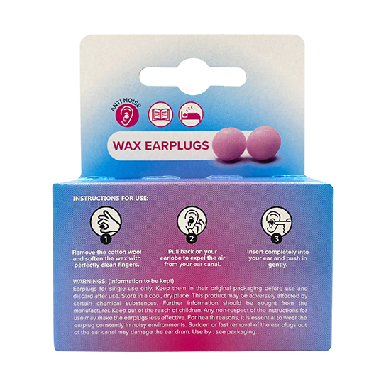 Earjobs Natural Wax Ear Plugs (3 Pairs)