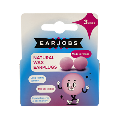 Earjobs Natural Wax Ear Plugs (3 Pairs)