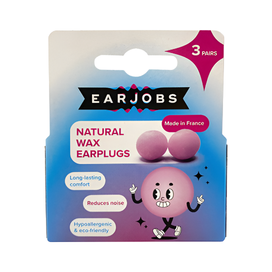 Earjobs Natural Wax Ear Plugs (3 Pairs)