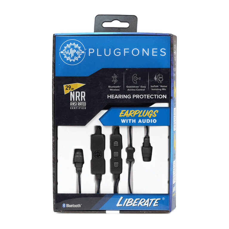 Plugfones LIBERATE 2.0 Bluetooth Earplug Headphones (NRR 27/29)