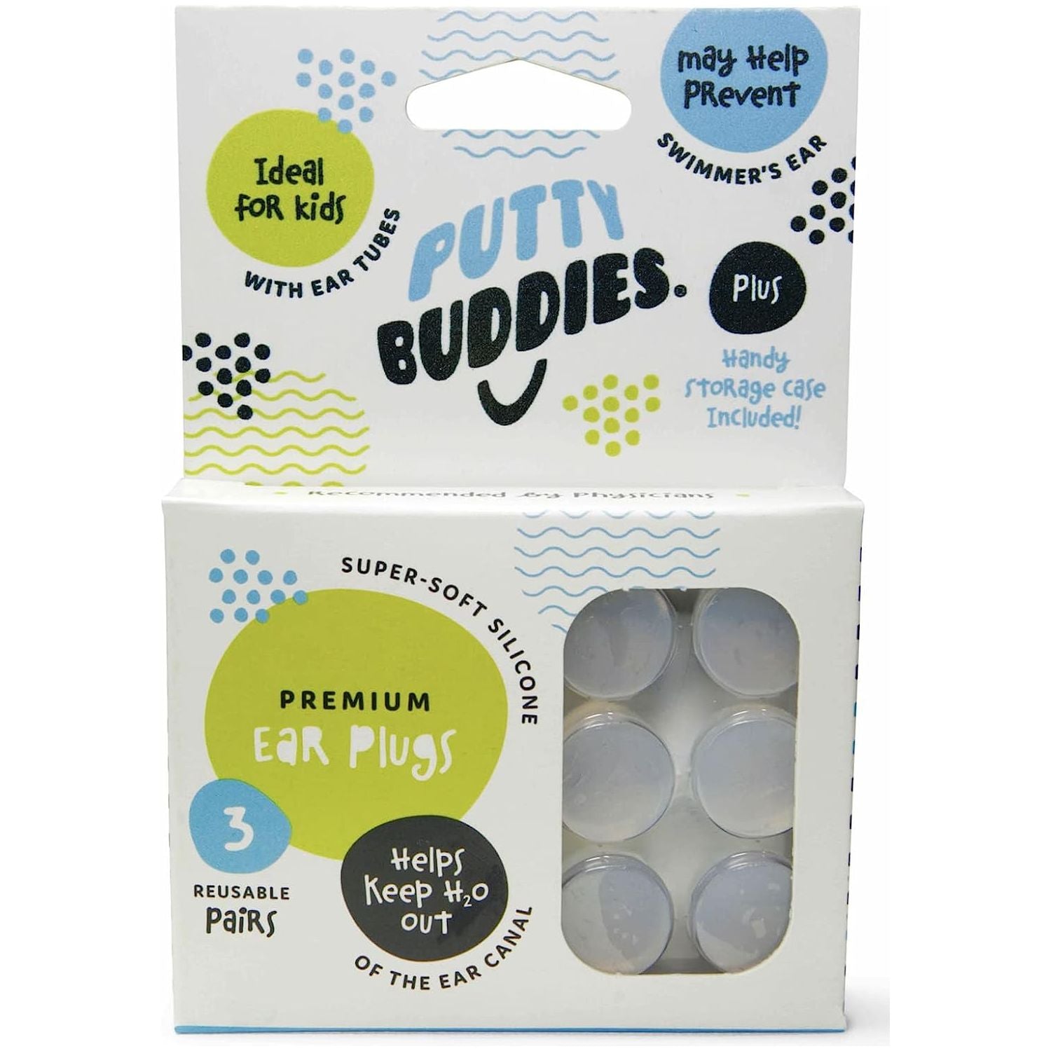 Putty Buddies™ Original Swimming Ear Plugs for Kids (3 Pair Pack)