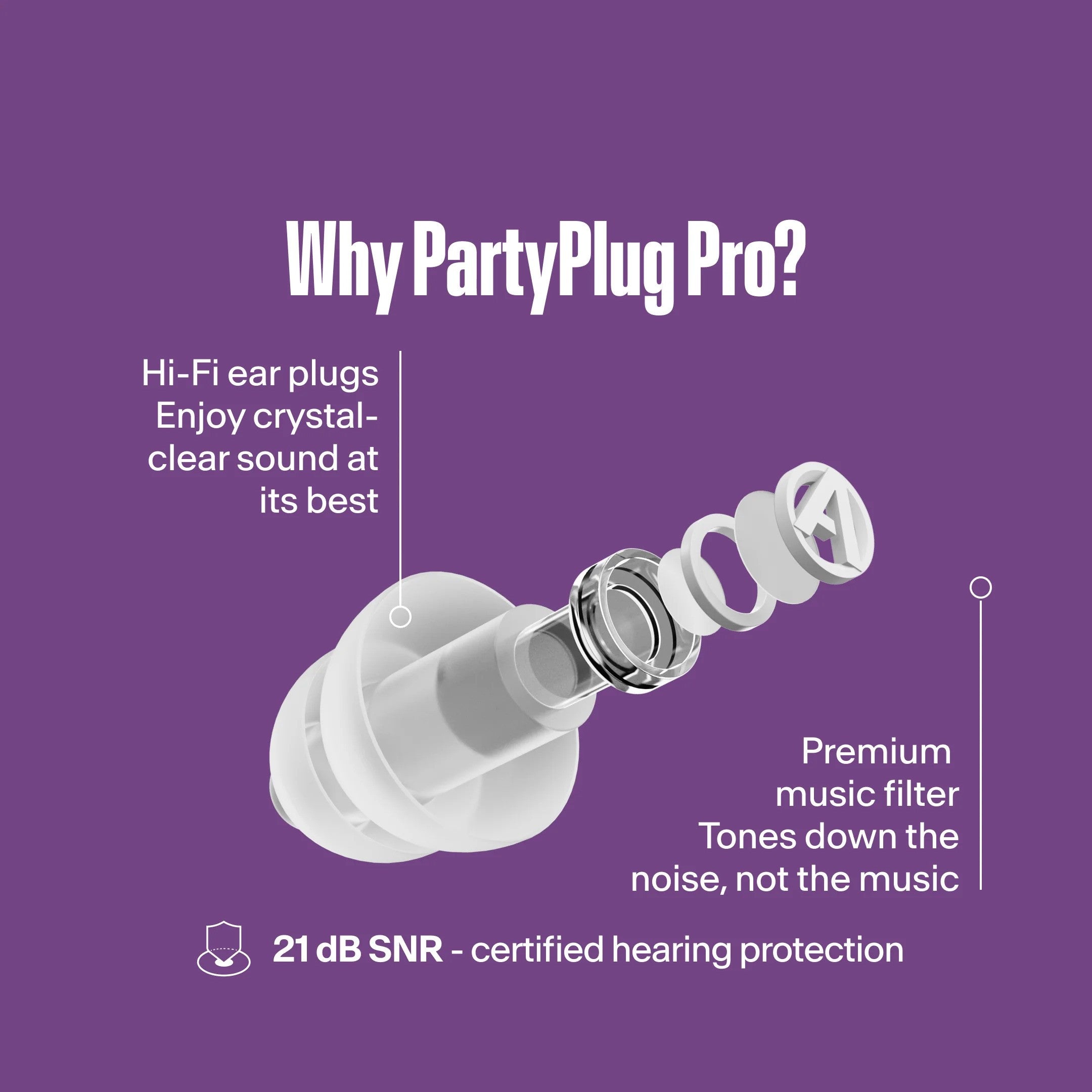 Alpine Partyplug Pro™ Music Earplugs