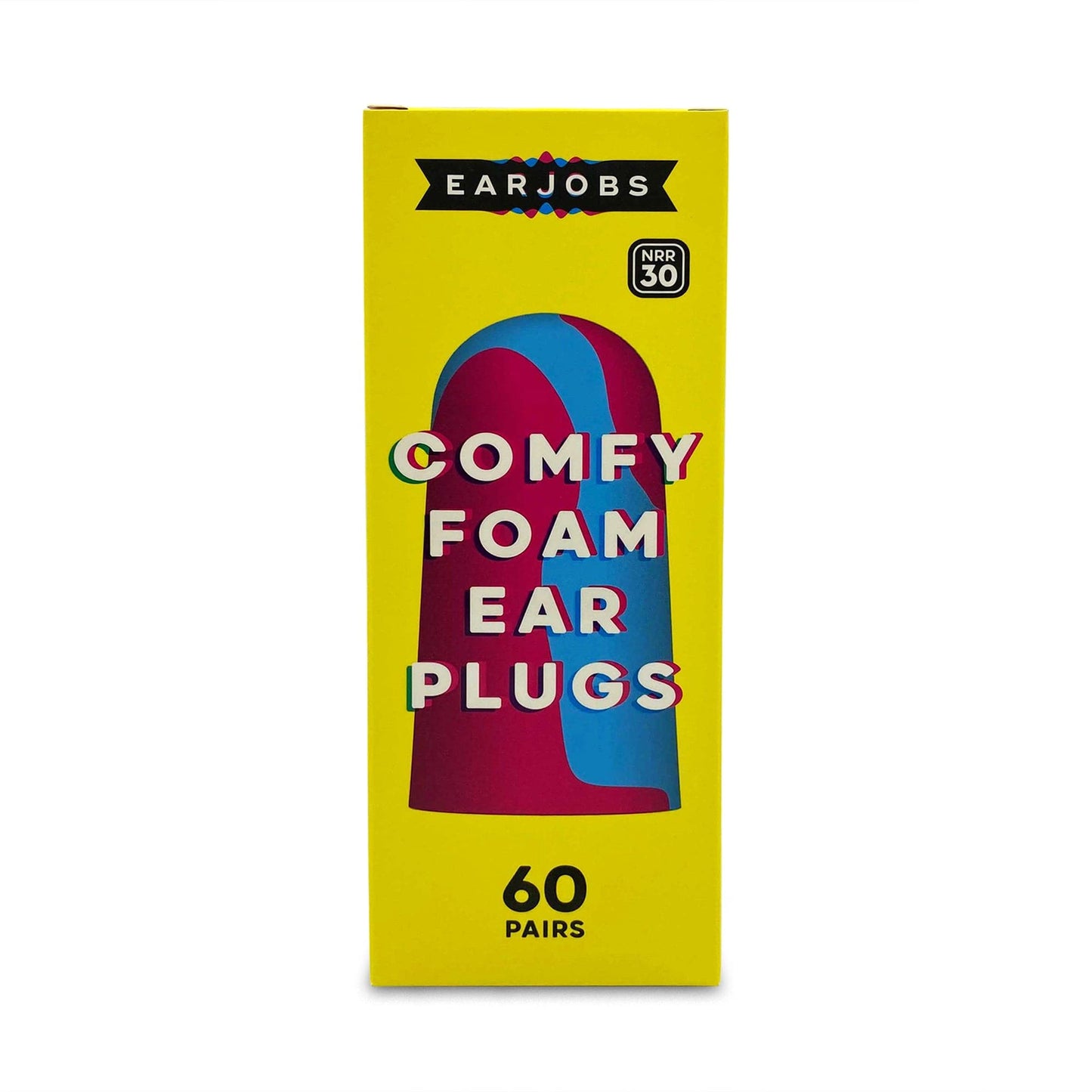 Earjobs™ Comfy Foam Ear Plugs (60 pairs | NRR 30)