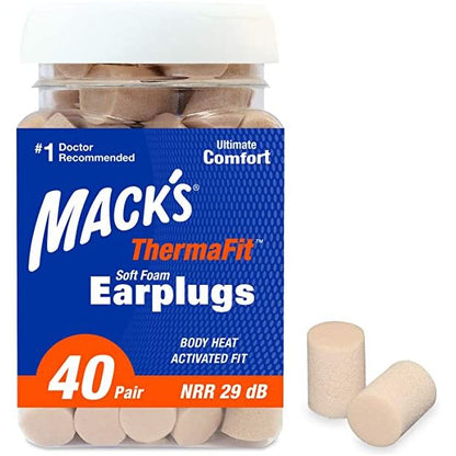 Macks Therma Fit Foam Earplugs (NRR 29 | Bottle of 40)