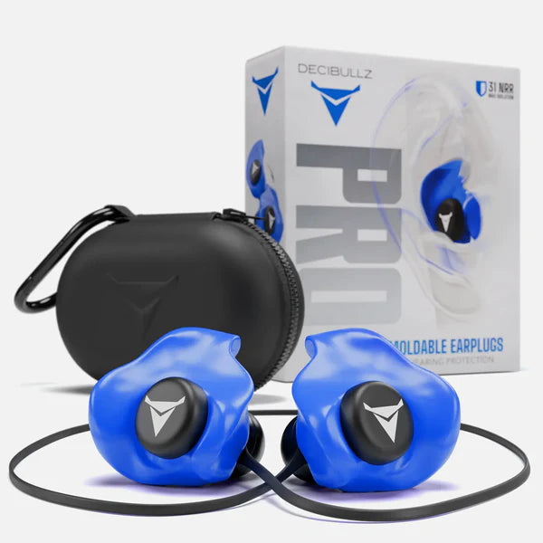 Decibullz PRO Custom Molded Earplugs 31dB NRR Pro-Pack with Case and Lanyard