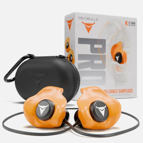 Decibullz PRO Custom Molded Earplugs 31dB NRR Pro-Pack with Case and Lanyard