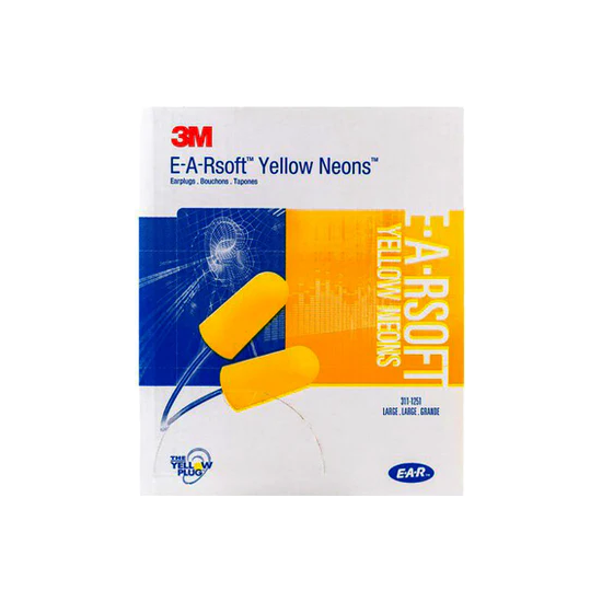 Buy 3M EARsoft Yellow Neon Large Corded Ear Plugs 200 Pairs SLC80 23dB ...