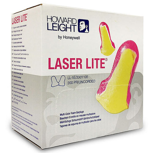 Box - Howard Leight Laser Lite Uncorded Ear Plugs (200 Pairs | SLC80 25dB, Class 4)