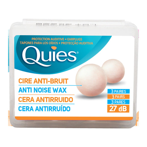Quies Boules Moldable Wax and Cotton Ear Plugs (pack of 3 pair)