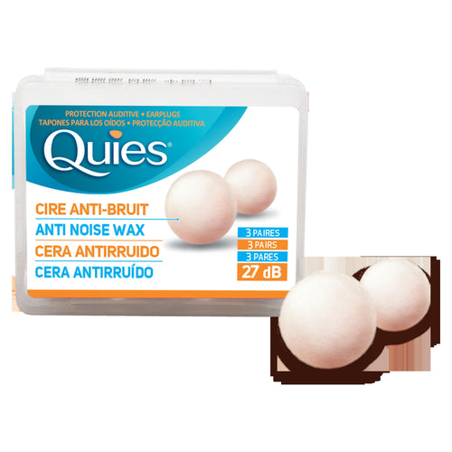 Quies Boules Moldable Wax and Cotton Ear Plugs (pack of 3 pair)
