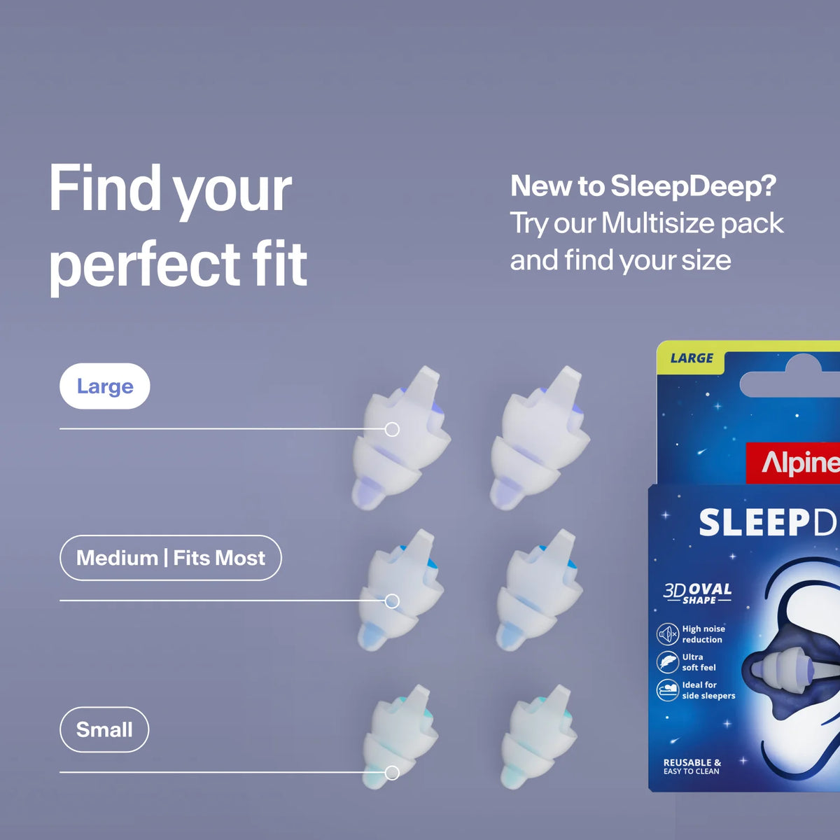 Alpine SleepDeep Reusable Sleeping Earplugs