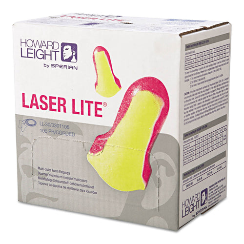 Box - Howard Leight Laser Lite Corded Ear Plugs (100 Pairs | SLC80 25dB, Class 4)