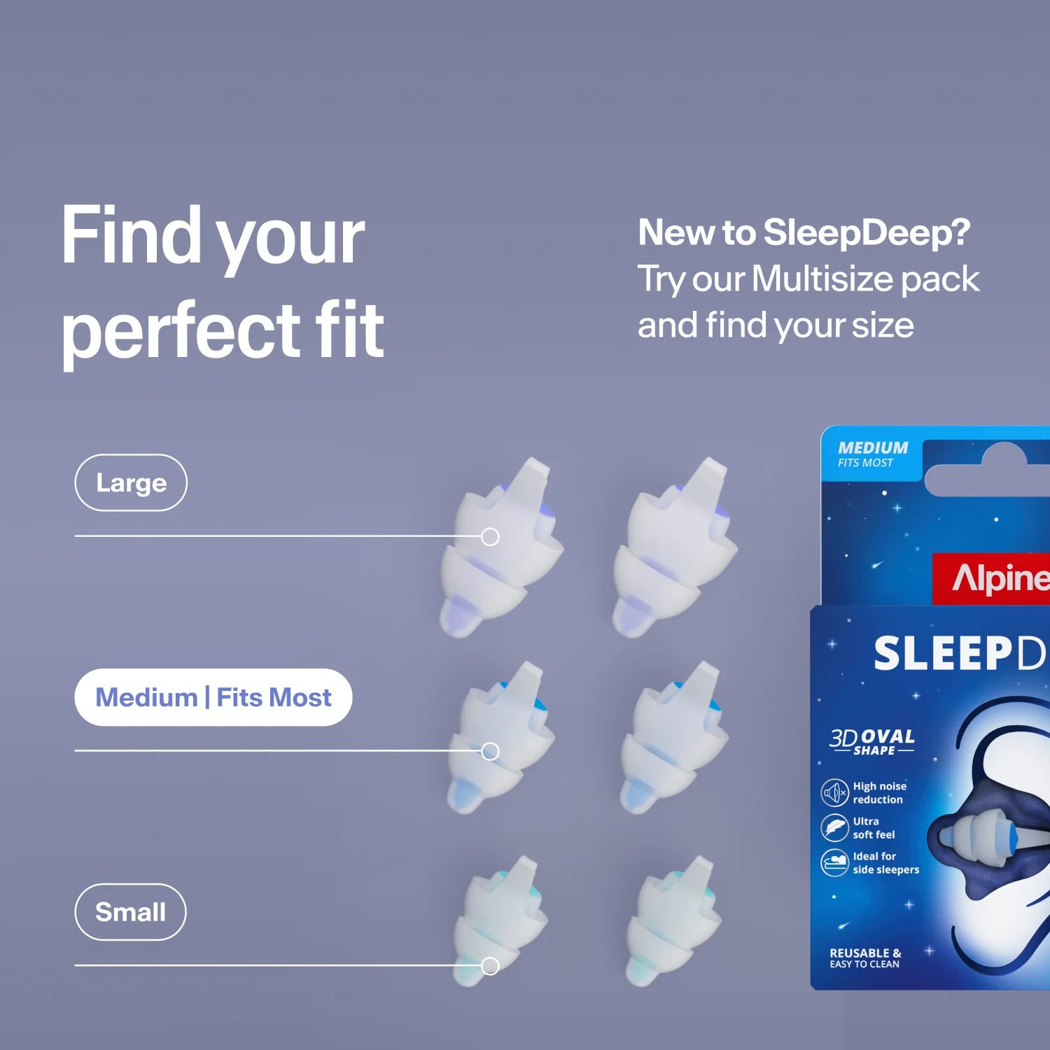 Alpine SleepDeep Reusable Sleeping Earplugs