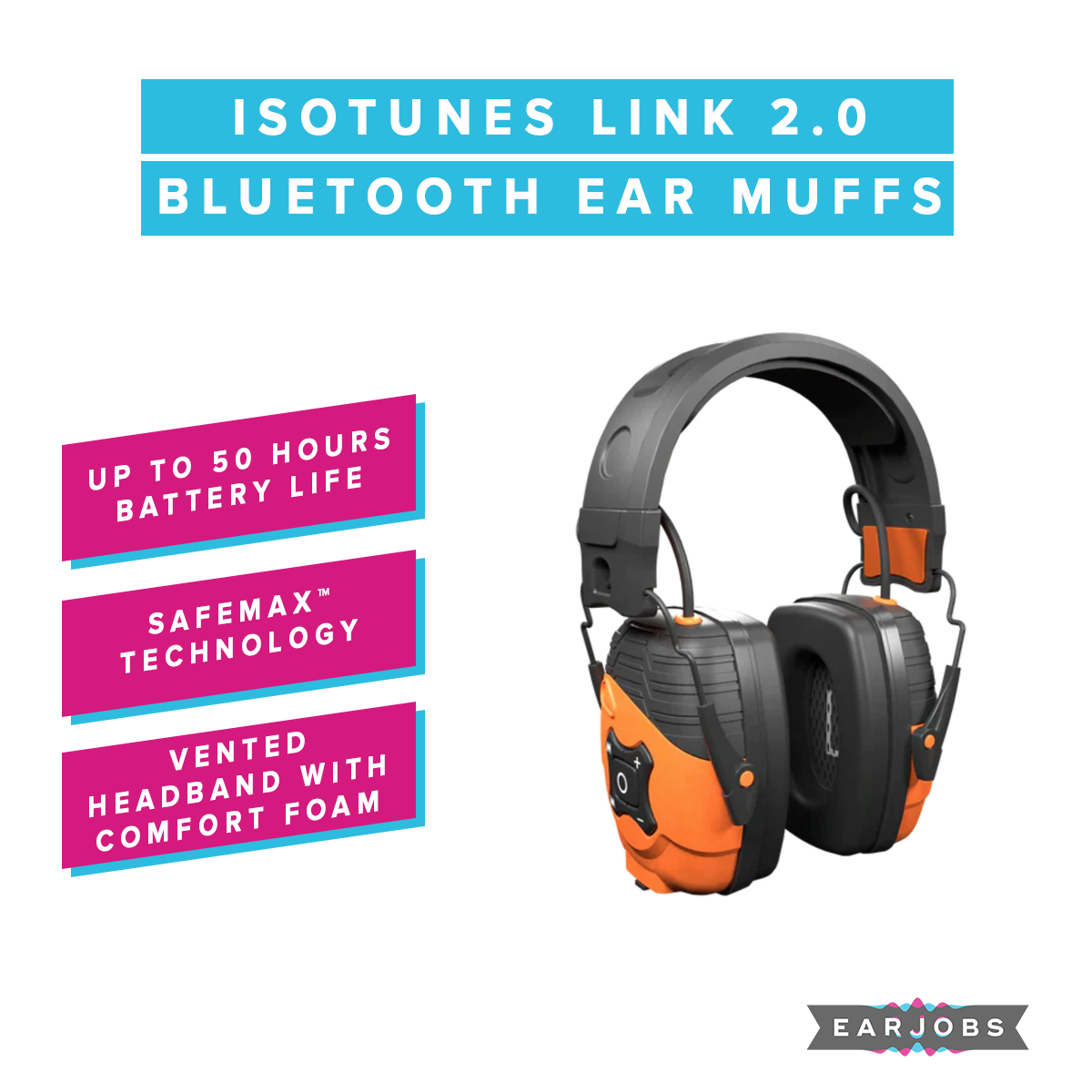 ISOtunes LINK 2.0 Bluetooth Ear Muffs (SLC80 26dB, Class 5)