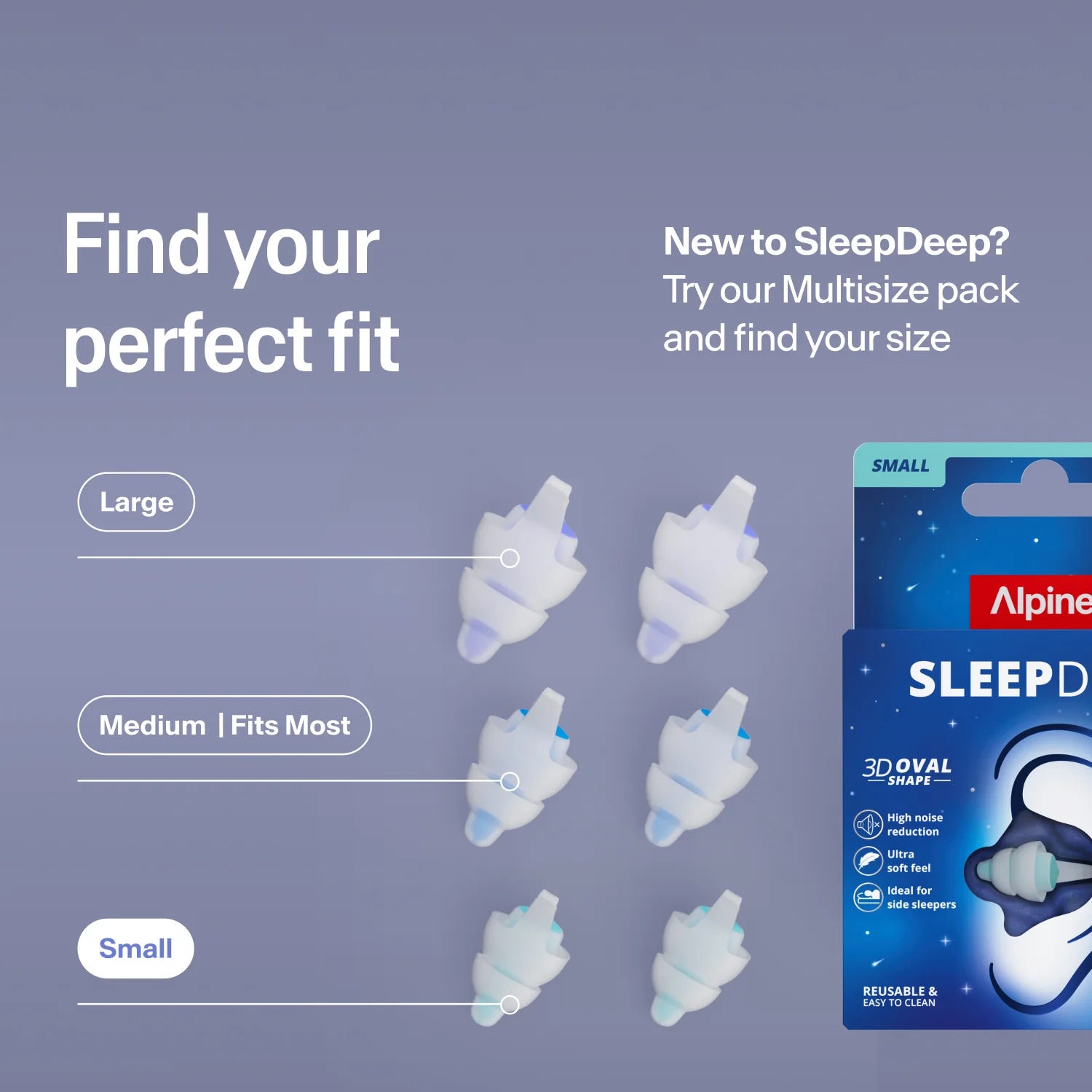 Alpine SleepDeep Reusable Sleeping Earplugs