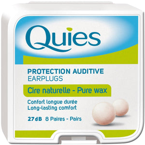 Quies Boules Moldable Wax and Cotton Ear Plugs (Pack of 8 Pairs)