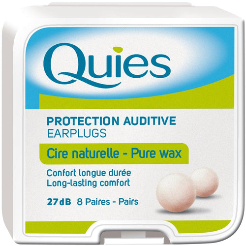 Quies Boules Moldable Wax and Cotton Ear Plugs (Pack of 8 Pairs)