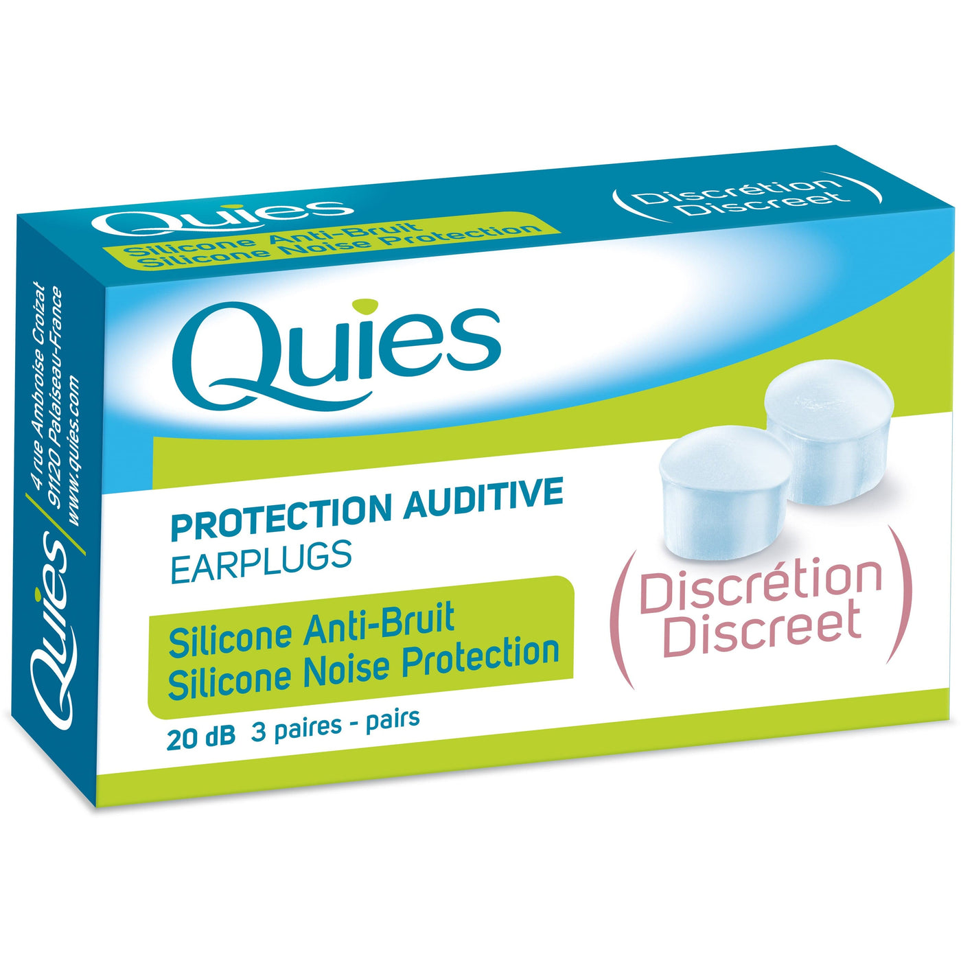 Quies Discreet Translucent Silicone Ear Plugs (3 Pairs)