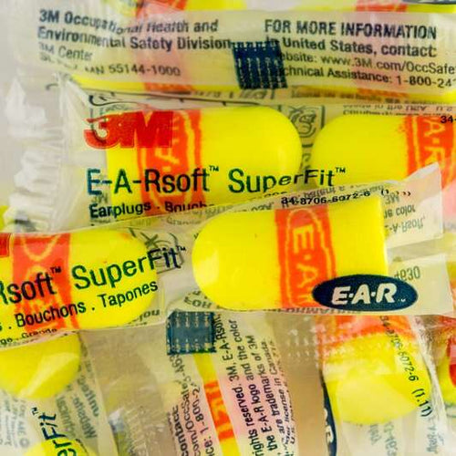 Box - 3M™ EARsoft™ SuperFit™ Large Uncorded Earplugs (200 Pairs | SLC80 24dB, Class 4)
