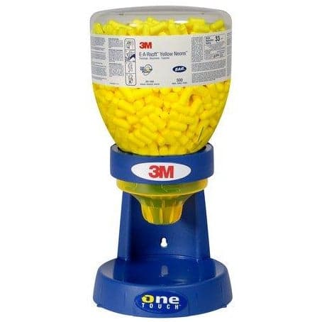 3M™ E-A-Rsoft™ Yellow Neons™ Large Uncorded Earplugs One Touch™ Dispenser Refill Bottle (400 Pairs | SLC80 23dB, Class 4)