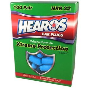 Hearos Original Formulation Xtreme Protection Ear Plugs (NRR 32 | 100 Pairs)