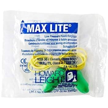 Box - Howard Leight Max Lite Corded Earplugs (100 Pairs | SLC80 25dB, Class 4)