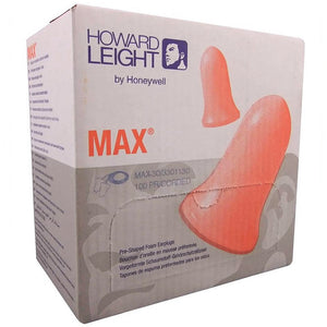 Box - Howard Leight Max Corded Ear Plugs (100 Pairs | SLC80 26dB, Class 5)