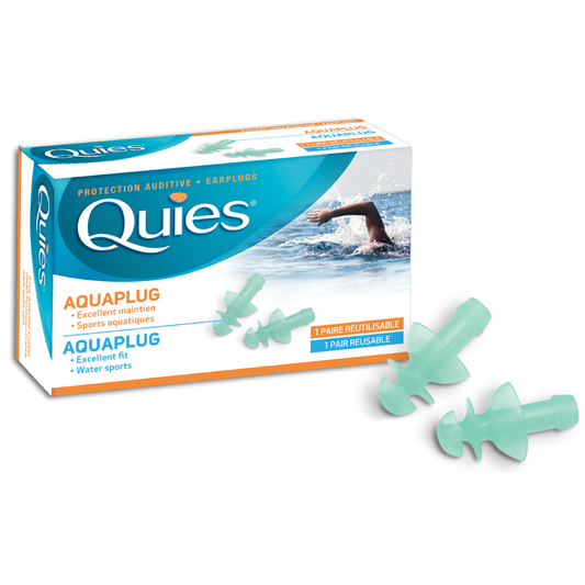 Quies Aquaplug Reusable Swimming Ear Plugs (1 pair reusable)