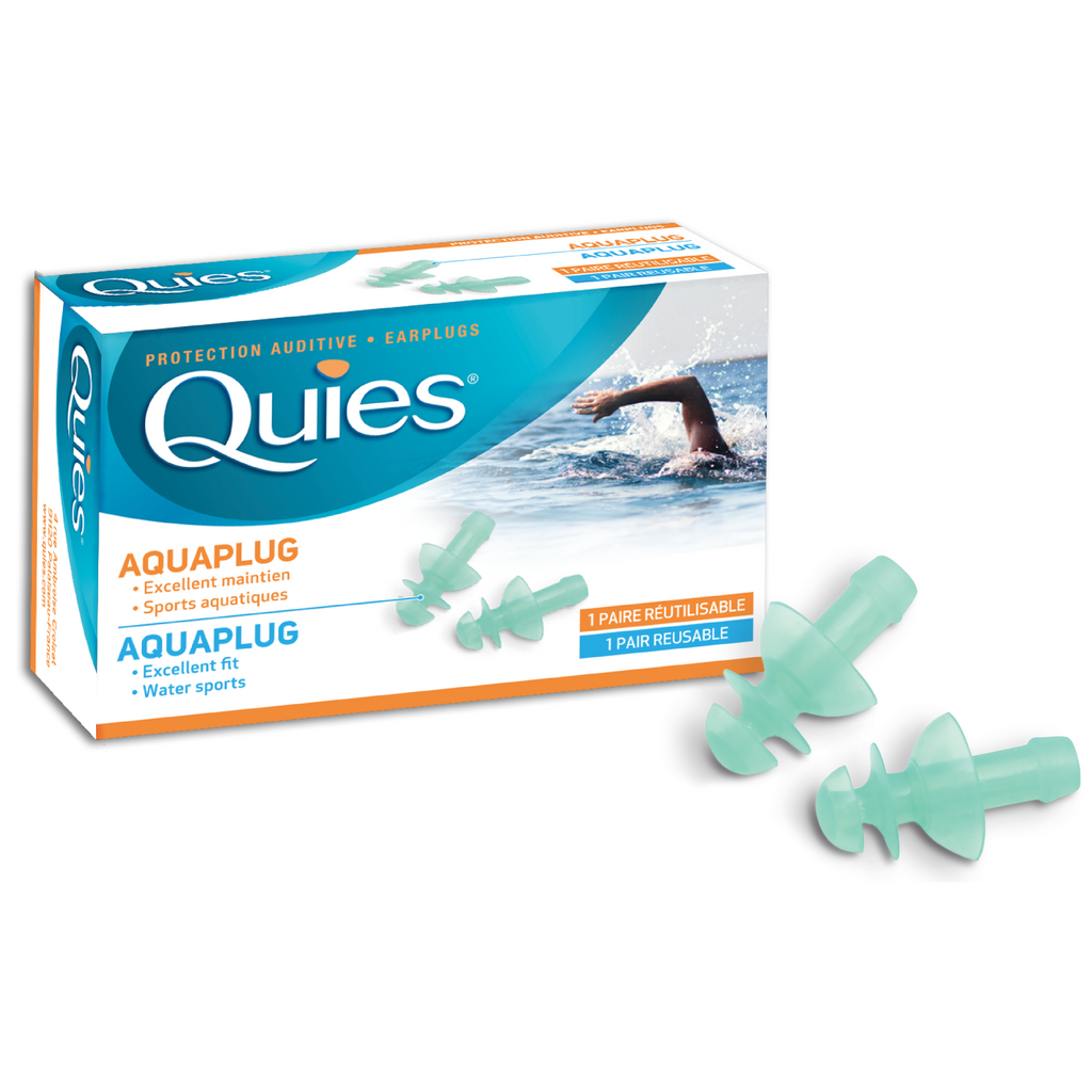 Quies Aquaplug Reusable Swimming Ear Plugs (1 pair reusable) Earjobs