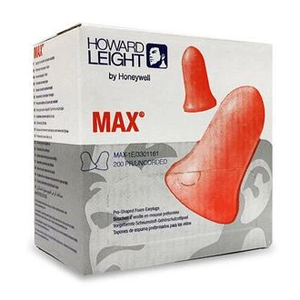 Box - Howard Leight Max Uncorded Ear Plugs (200 Pairs | SLC80 26dB, Class 5)