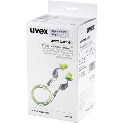 Box - Uvex Xact-Fit Corded Ear Plugs (50 Pairs | SLC80 22dB, Class 4)