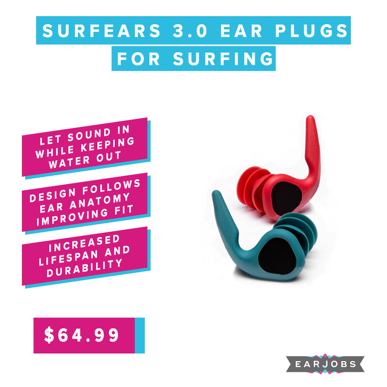 SurfEars 3.0 Ear Plugs for Surfing
