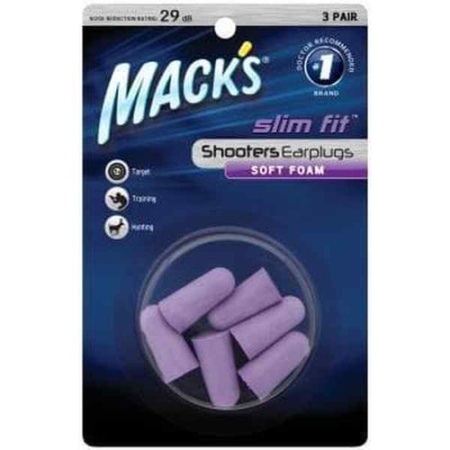 Macks Shooters Slim Fit Foam Ear Plugs for Shooting