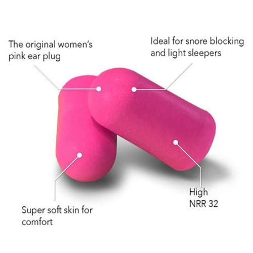 Hearos Sleep Pretty in Pink Ear Plugs (NRR 32 | 100 Pairs)
