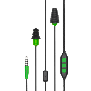 Plugfones™ Protector Plus Industrial Earplug-Earphone Hybrids with In-Line Mic (NRR 27/29)