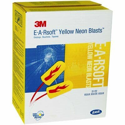 Box - 3M™ EARsoft™ Yellow Neon Blast Uncorded Ear Plugs (200 Pairs | SLC80 23dB, Class 4)